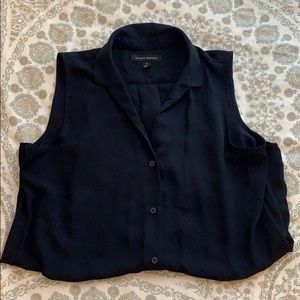 Sleeveless blouse navy blue
